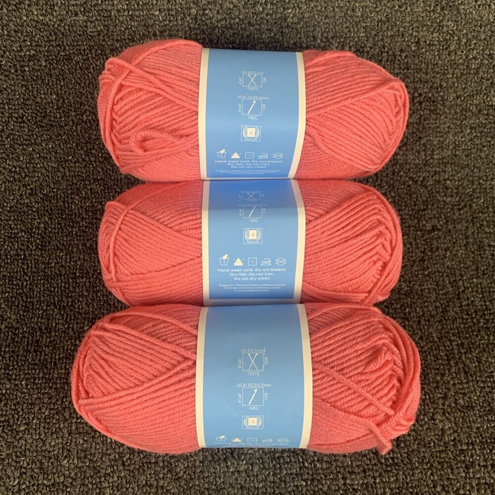 Lot Of 3 Draper James Cozy Wool Pink Lemonade Merino Wool & Acrylic Yarn New - Picture 3 of 5